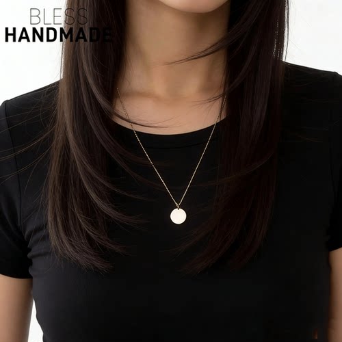 含金量5%小圆牌美国14K包金项链