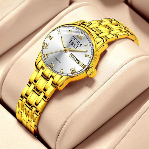 奥瑞时精钢简约女夜光手表全自动