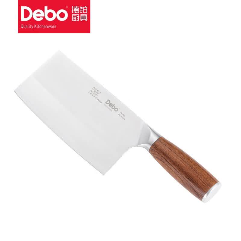 DEBO德铂不锈钢菜刀木柄厨房刀具切片砍骨刀家用