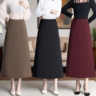 百搭中长款 高腰西装 显瘦直筒裙 2025新款 a字半身长裙半身裙春秋款
