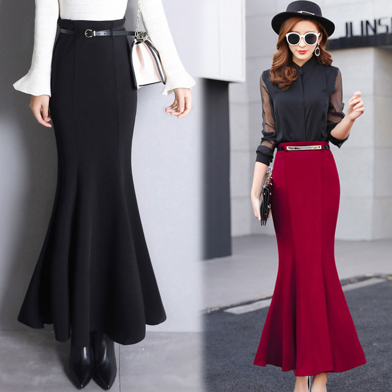 半身裙鱼尾裙荷叶边OL包臀裙