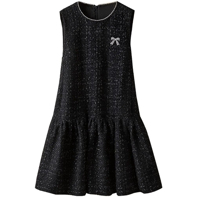 小香风背心裙粗花呢毛呢A字显瘦