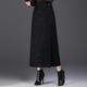 毛呢半身裙女加厚冬裙气质长裙独特别致裙子一片式 裹裙开叉包臀裙