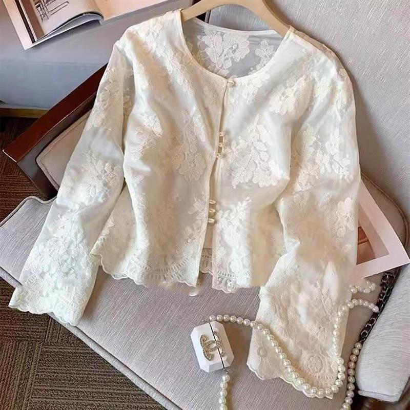 国风蕾丝刺绣开衫女高级感显瘦