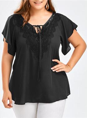 Women big size t-shirt XL-5XL ladies casual blouse tops女T恤