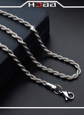 Titanium steel twist chain stainless steel necklace麻花项链