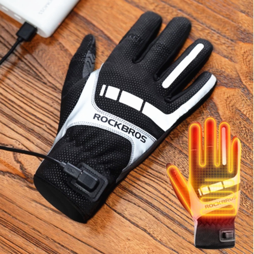 洛克兄弟春秋冬骑行手套快速加热