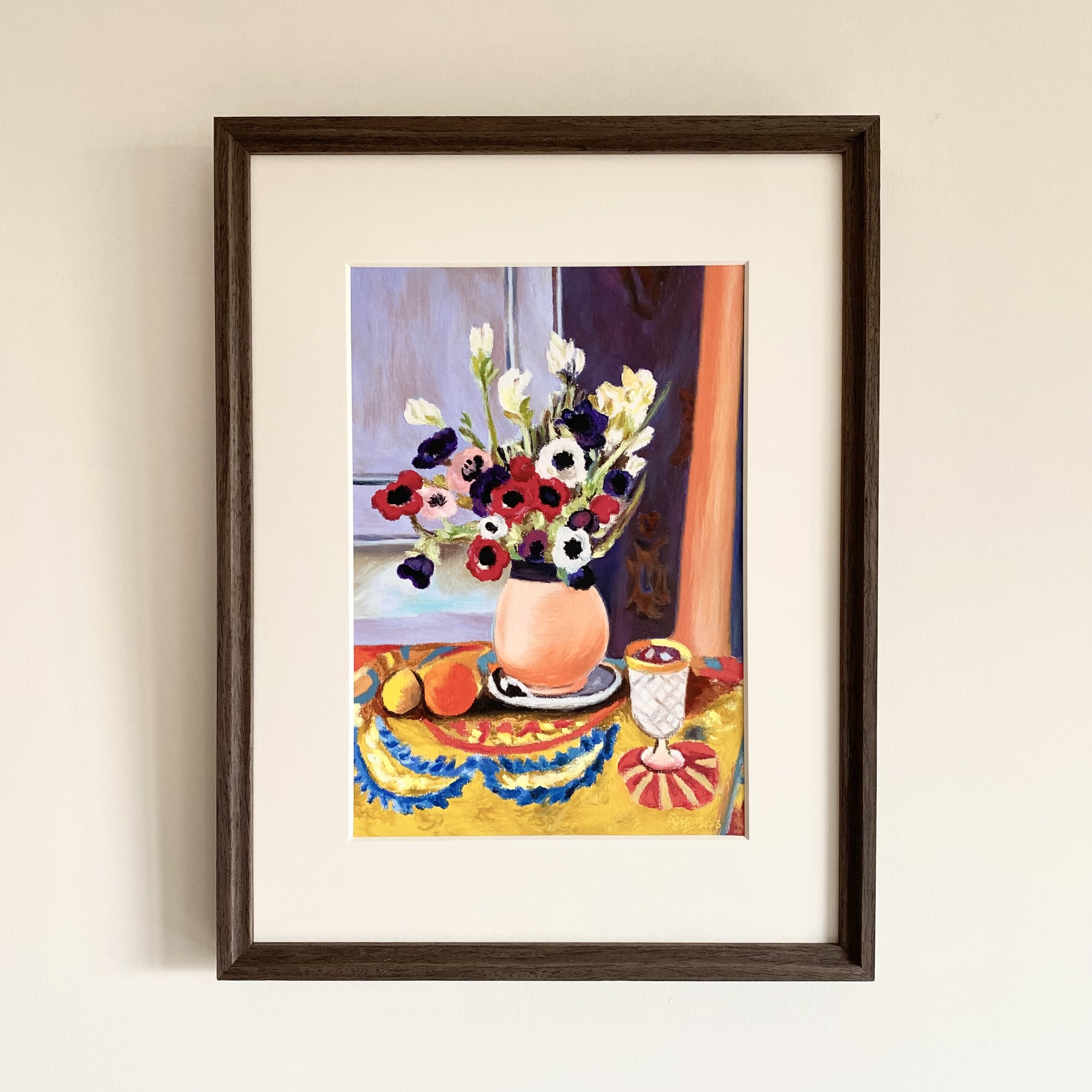 【纯手绘油画棒画】马蒂斯花卉成品实木定制卧室玄关装饰画挂画