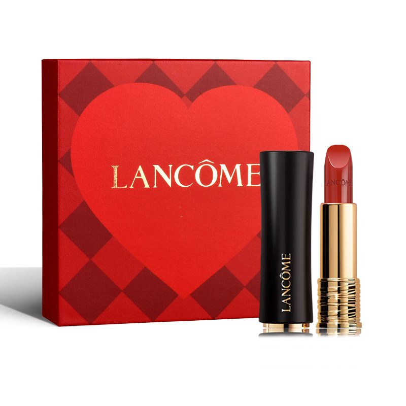 lancome/兰蔻菁纯哑光口红196小蛮腰棋盘格礼盒爱心礼盒情人节