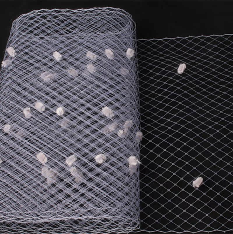 银灰色点点大孔网纱波点毛绒点网眼纱新娘面纱头纱造型diy面料