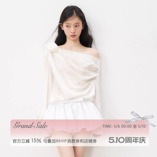 RECIT白色蝴蝶结蓬蓬裙裙裤