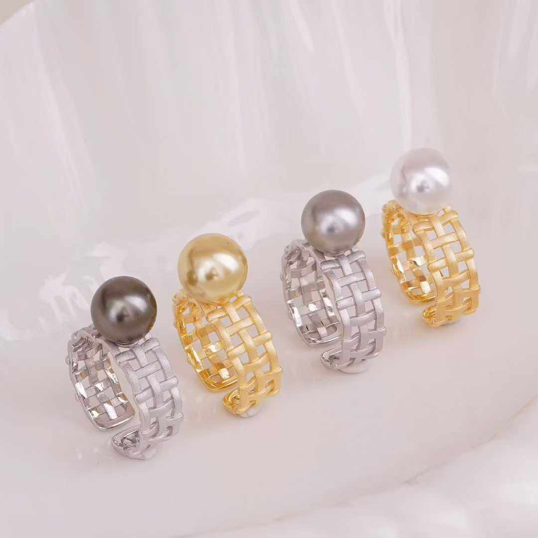 S925银编制款戒指空托