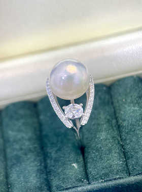 S925纯银独特DIY镶钻珍珠配件