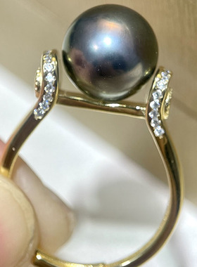 S925纯银复古宫廷风珍珠锆石戒指