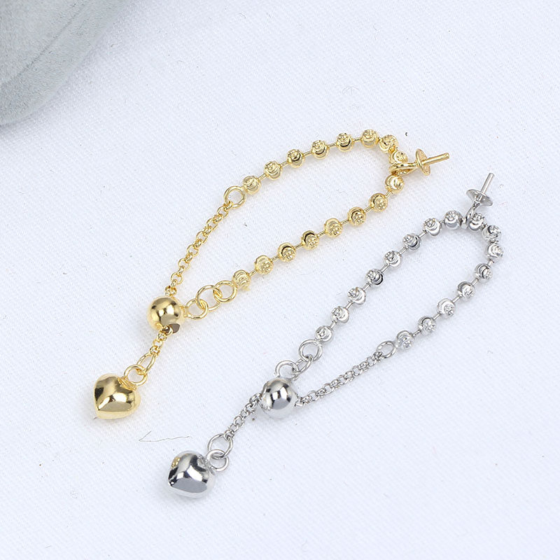 钻石链珍珠戒指空托可调节