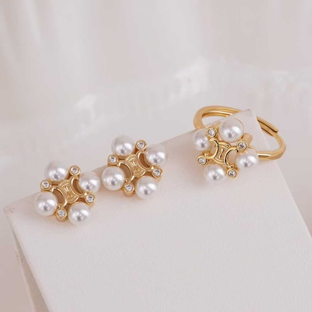 S925纯银时尚凯旋门耳饰戒指空托