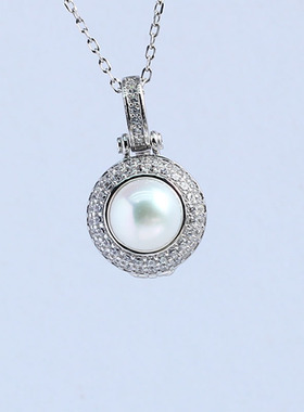 S925纯银轻奢时尚珍珠吊坠项链