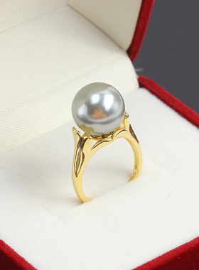 简单大方款珍珠戒指开口空托