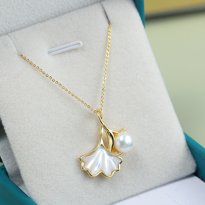 S925纯银贝母项链吊坠DIY配件