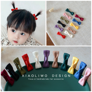 手工简约韩式蝴蝶结发卡宝宝发夹儿童发饰刘海夹边夹发量少小皮筋