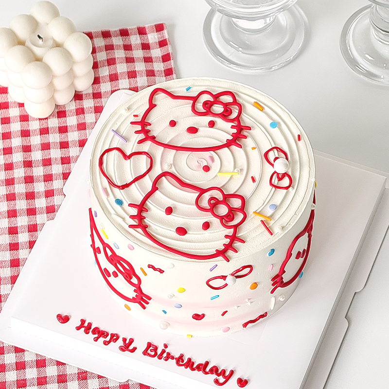 糖堡森林网红HelloKitty压模可爱镂空KT猫头翻糖切模生日蛋糕模具