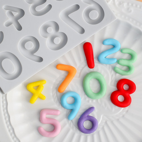 翻糖巧克力数字模具我几岁啦烘焙硅胶磨具蛋糕巧克力数字0-9字母