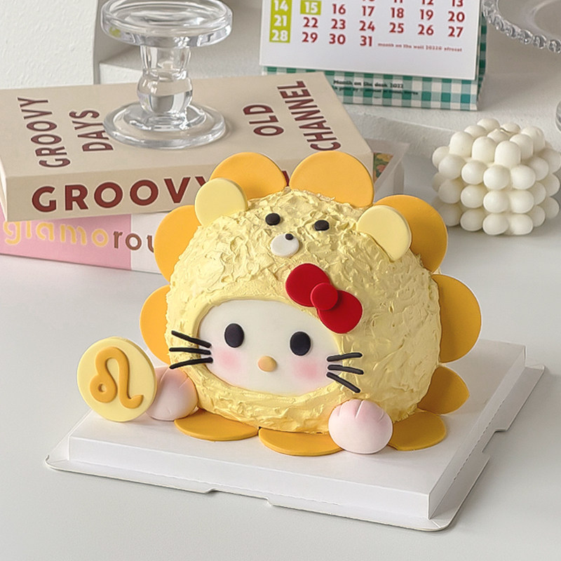 糖堡森林网红12星座卡通狮子座KT猫翻糖切模生日蛋糕装饰模具压模