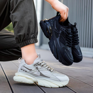 2026新款 厚底鞋 黑色老爹鞋 运动鞋 子 透气跑步休闲男士 超软减震男鞋