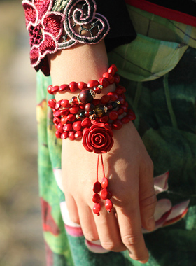 天然红心菩提子108颗项链