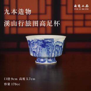 九本造物溪山行旅图高足杯