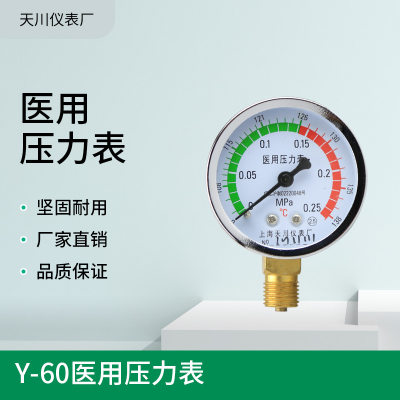 Y60压力表0-0.25MPa温度0-138℃博讯灭菌器用消毒锅压力表