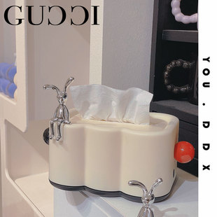 可爱撞色厨房纸巾收纳盒弹簧底客厅桌面纸巾盒洗手间挂壁式抽纸盒