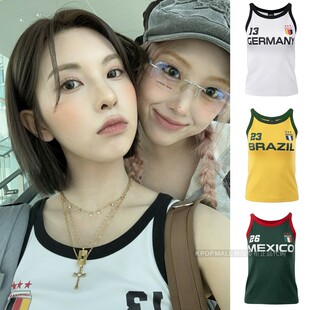 NMIXX团 裴真率同款HDEX女国家运动背心韩国代购正品速干健身穿搭