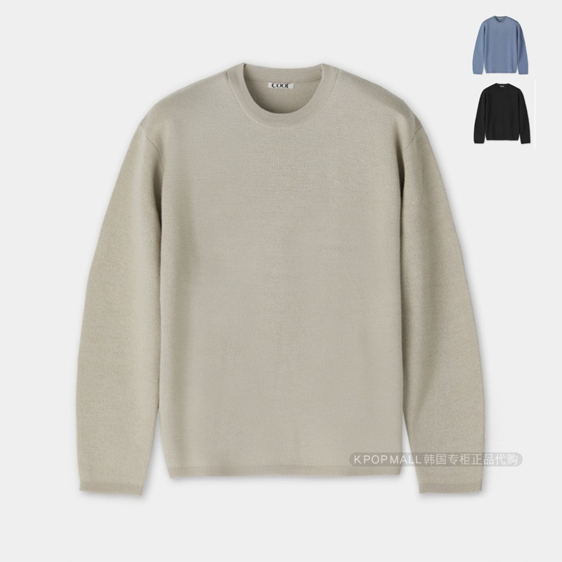 韩国正品代购 COOR 24新秋款男女同款休闲肥版抹胸羊毛圆领针织衫