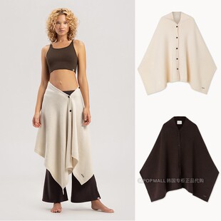 MUDRA BUDHI 25秋女纯羊毛披肩兼围巾简约慵懒上衣 直邮 韩国代购