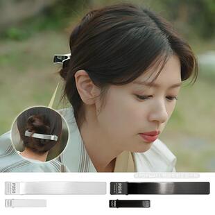 郑素敏同款 SENTIMENTS推针式发夹 高档XXL银色发夹2套 韩国代购