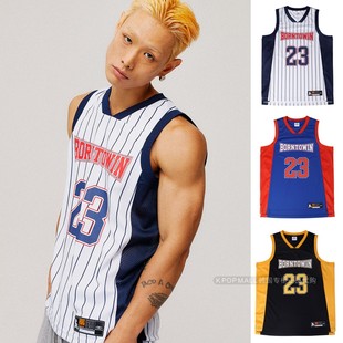 运动T男女同款 BORN 23号篮球背心无袖 WIN韩国代购 街头宽松潮牌