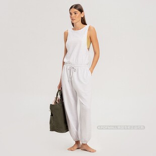 女抽绳阔腿瑜伽套装 韩国代购 休闲慵懒风纯色连体裤 MUDRA BUDHI