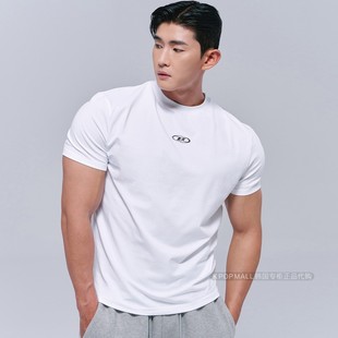韩国代购 银色B标肌肉T恤 修身 BORN 男女同款 WIN 训练短袖 速干