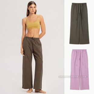 女宽松休闲瑜伽长裤 韩国代购 风抽绳阔腿裤 MUDRA纯棉工装 BUDHI