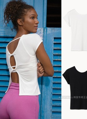 BUDHIMUDRA韩国代购 Dalam瑜伽短袖上衣女 显瘦修身基础款运动T恤