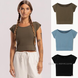 25春季 MUDRA 新品 女修身 齐肩背心运动瑜伽T恤 韩国代购 短款 BUDHI