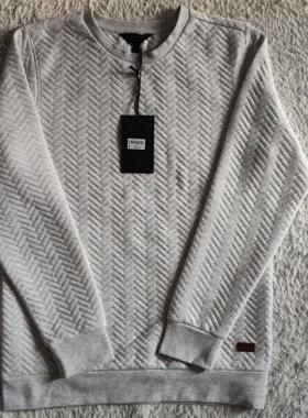 Outpost男套头卫衣长袖T恤宽松大码纯色