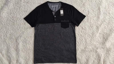 connor男短袖T恤亨利领口袋宽松美式休闲