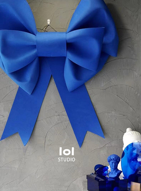 网红超大蝴蝶结婚房墙上装饰婚礼布置七夕情人节EVA蓝色大蝴蝶结