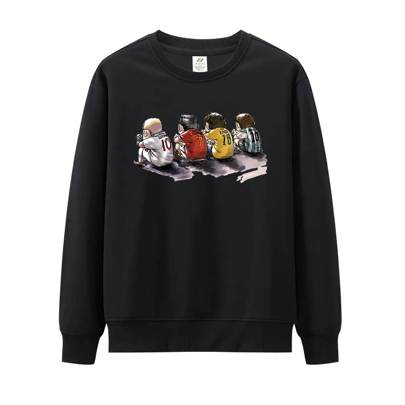 春秋冬季圆领卫衣足球世界杯C罗梅西男士外套休闲运动长袖卫衣潮