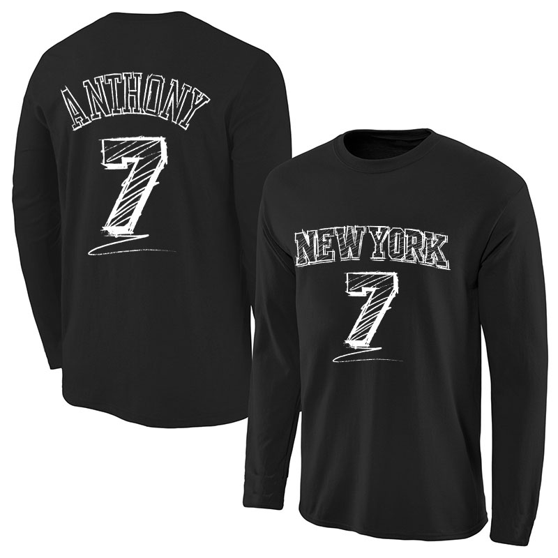 卡梅隆安东尼7号球衣t恤重磅纯棉长袖T恤科比号码球衣篮球训练衣