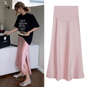 包臀裙 小个子托腹显瘦A字中长款 孕妇醋酸缎面半身裙夏季 2026新款