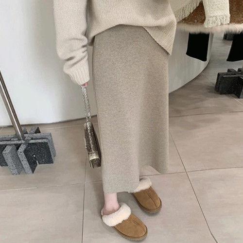 孕妇半身裙羊毛针织一步包臀裙子