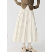 孕妇针织半身裙秋装 2025新款 纯色无托腹显瘦A字毛线百褶裙子秋冬